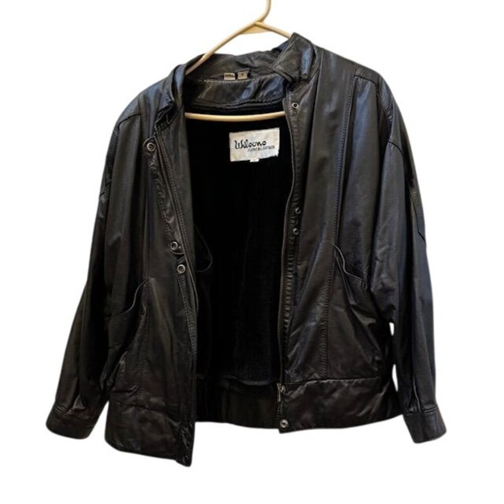 Vintage Wilsons Suede & Leather Black Jacket M